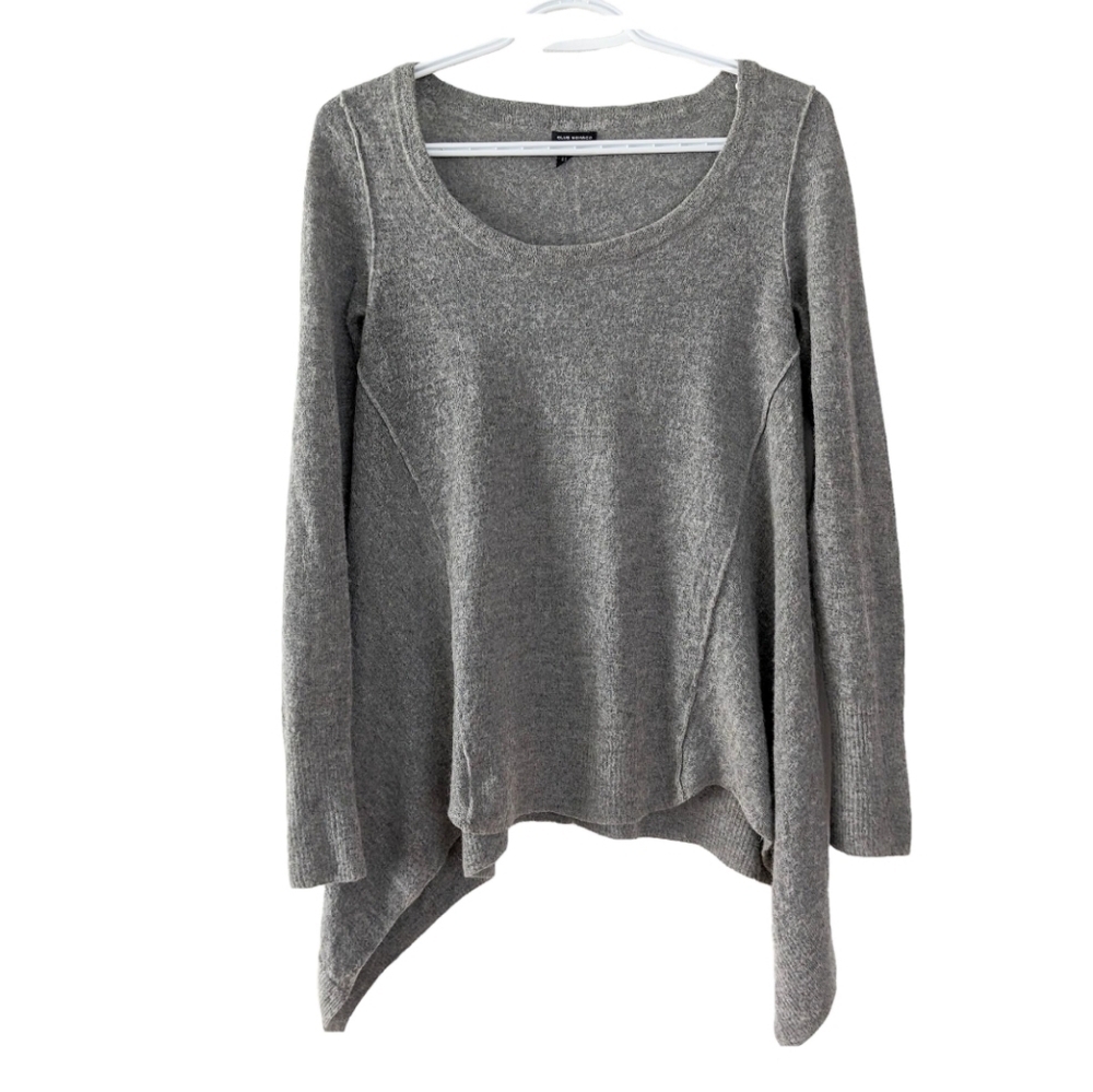 CLUB MONACO gray alpaca wool blend gray boat neck asymmetric hem sweater small
